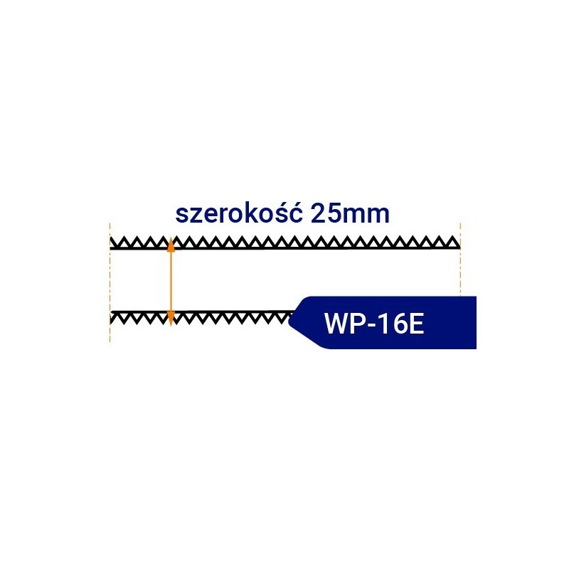 Nóż taśmowy dwustronnie ząbkowany, ostrzony WP16E szerokość 25mm