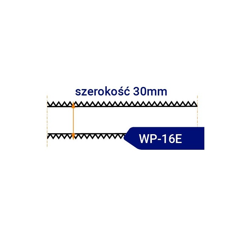 Nóż taśmowy dwustronnie ząbkowany, ostrzony WP16E szerokość 30mm