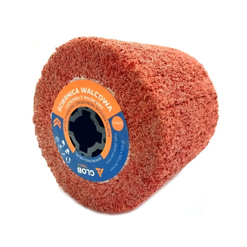 Ściernica listkowa walcowa Glob Tools 100x100x19mm z włókniny Satyniarka