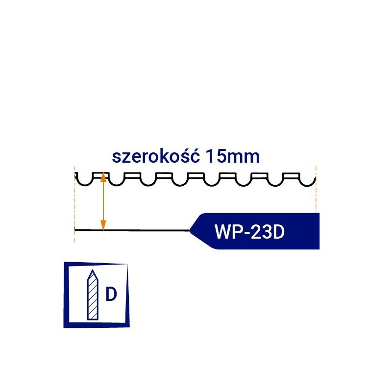 Nóż taśmowy specjalistyczny jednoostrzowy WP23D szerokość 15mm Nóż taśmowy specjalistyczny jednoostrzowy WP23D szerokość 15mm