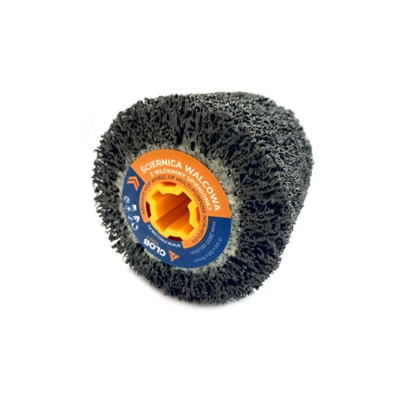 Ściernica walcowa z twardej włókniny spienionej GLOB TOOLS 100x100x19mm granulacja 40 Satyniarka Ściernica walcowa z twardej włókniny spienionej GLOB TOOLS 100x100x19mm granulacja 40 Satyniarka
