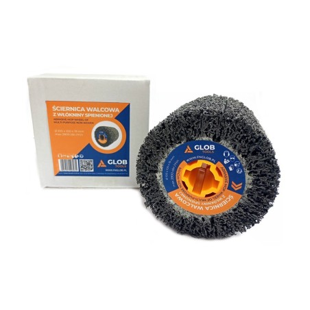 Ściernica walcowa z twardej włókniny spienionej GLOB TOOLS 100x100x19mm granulacja 40 Satyniarka