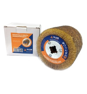Szczotka druciana do postarzania drewna Glob Tools z drutu mosiądzowanego 100x100x19mm