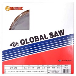 Piła tarczowa do cięcia aluminium GLOBAL SAW 216 x 2.2/1.7 x 25.4mm / 100z CERMET