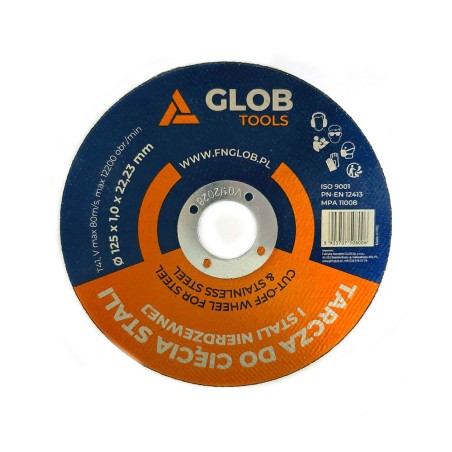 Tarcza tnąca do stali GLOB TOOLS 125x1,0x22,23mm