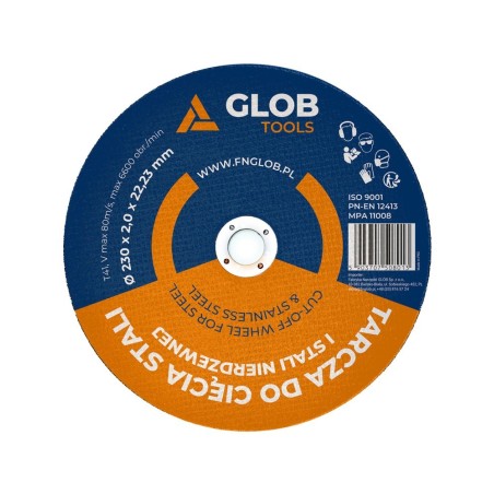 Tarcza tnąca do stali GLOB TOOLS 230x2,0x22,23mm