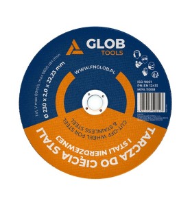 Tarcza tnąca do stali GLOB TOOLS 230x2,0x22,23mm