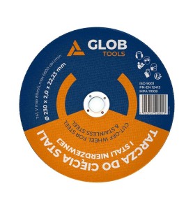 Tarcza tnąca do stali GLOB TOOLS 230x2,0x22,23mm