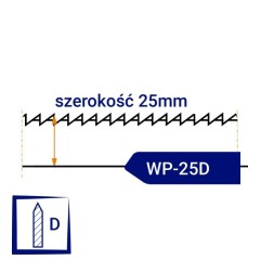 Nóż taśmowy jednostronnie ząbkowany, ostrzony WP25D szerokość 25mm