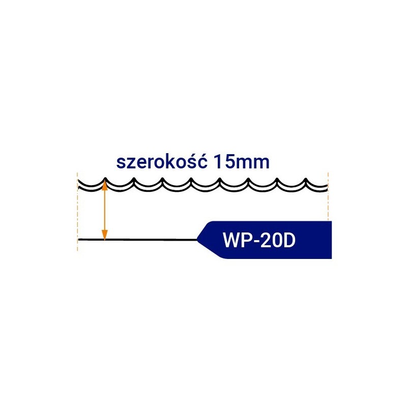 Nóż taśmowy falisty (KONKAV) ostrzony WP20D szerokość 15mm