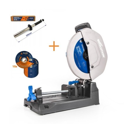 Przecinarka do stali Evolution Power Tools S355CPS z tarczą do stali 355mm/66z + Zbieracz wiórów + 10 tarcz 125mm