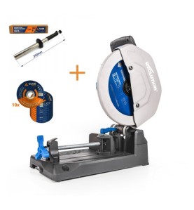 Przecinarka do stali Evolution Power Tools S355CPS z tarczą do stali 355mm/66z + Zbieracz wiórów + 10 tarcz 125mm