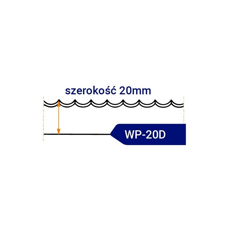 Nóż taśmowy falisty (KONKAV) ostrzony WP20D szerokość 20mm Nóż taśmowy falisty (KONKAV) ostrzony WP20D szerokość 20mm