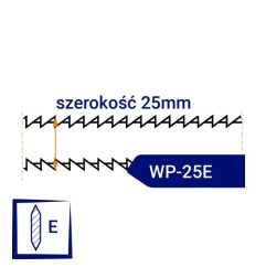 Nóż taśmowy dwustronnie ząbkowany, ostrzony WP25E szerokość 25mm
