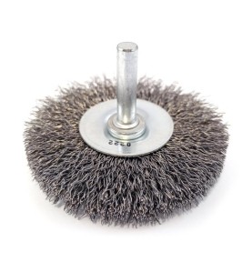 Szczotka druciana fi 65mm z drutu stalowego trzpień fi 6mm
