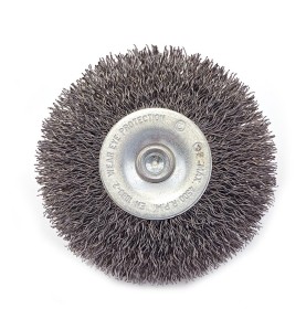 Szczotka druciana fi 65mm z drutu stalowego trzpień fi 6mm