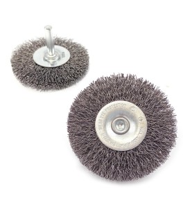 Szczotka druciana fi 65mm z drutu stalowego trzpień fi 6mm