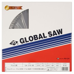 Piła tarczowa do cięcia aluminium GLOBAL SAW 210 x 2.2/1.7 x 25.4mm / 80z CERMET