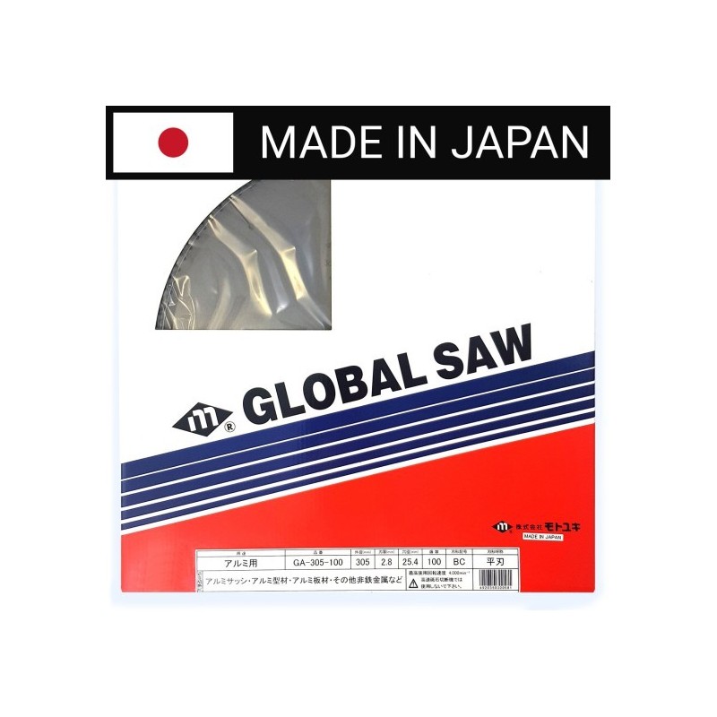 Piła tarczowa do cięcia aluminium GLOBAL SAW 305 x 2,8/2,2 x 25,4mm / 100z CERMET JAPAN Piła tarczowa do cięcia aluminium GLOBAL SAW 305 x 2,8/2,2 x 25,4mm / 100z CERMET JAPAN