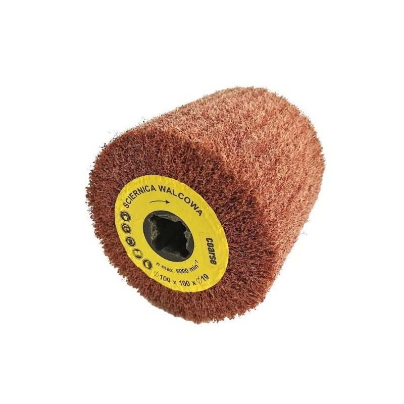 Ściernica walcowa listkowa  z włókniny 100x100x19mm Satyniarka