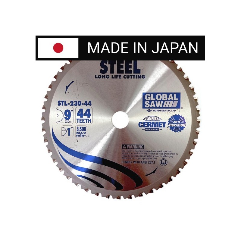 Piła tarczowa do cięcia stali GLOBAL SAW 230 x 25,4mm / 44z CERMET JAPAN Piła tarczowa do cięcia stali GLOBAL SAW 230 x 25,4mm / 44z CERMET JAPAN