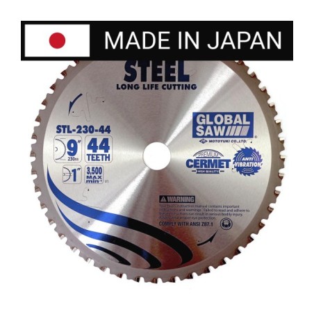 Piła tarczowa do cięcia stali GLOBAL SAW 230 x 25,4mm / 44z CERMET JAPAN