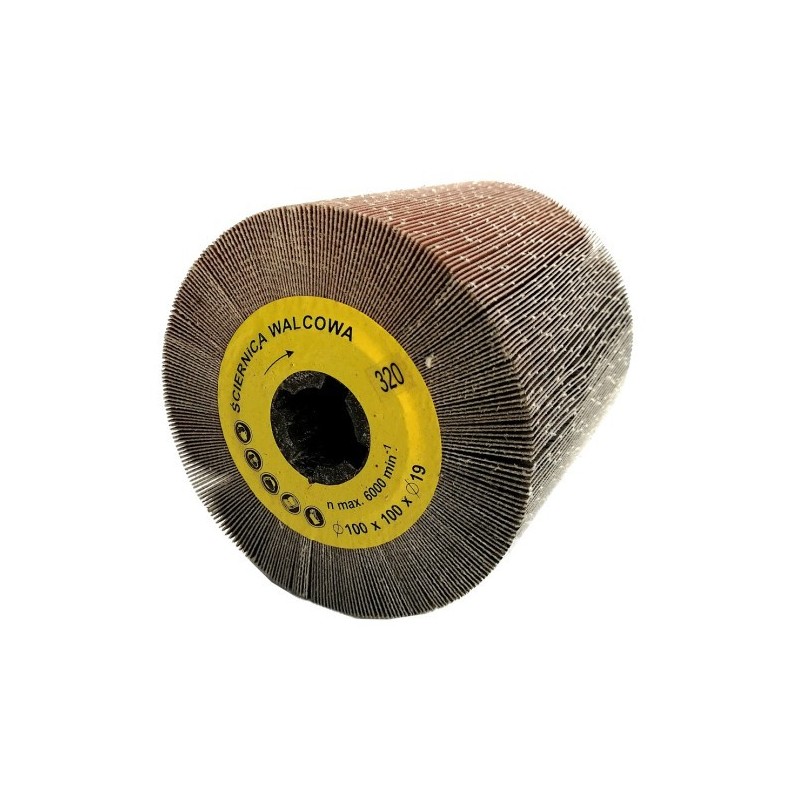 Ściernica walcowa listkowa z płótna 100x100x19mm Satyniarka Ściernica walcowa listkowa z płótna 100x100x19mm Satyniarka