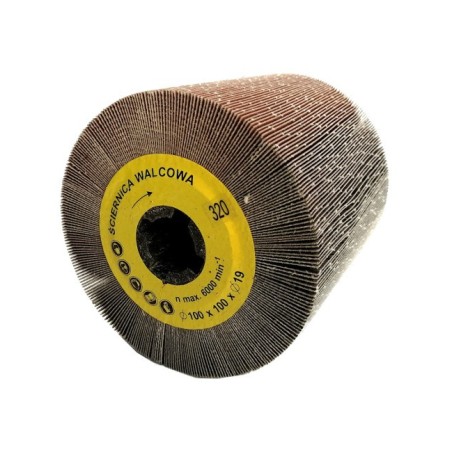 Ściernica walcowa listkowa  z płótna 100x100x19mm Satyniarka