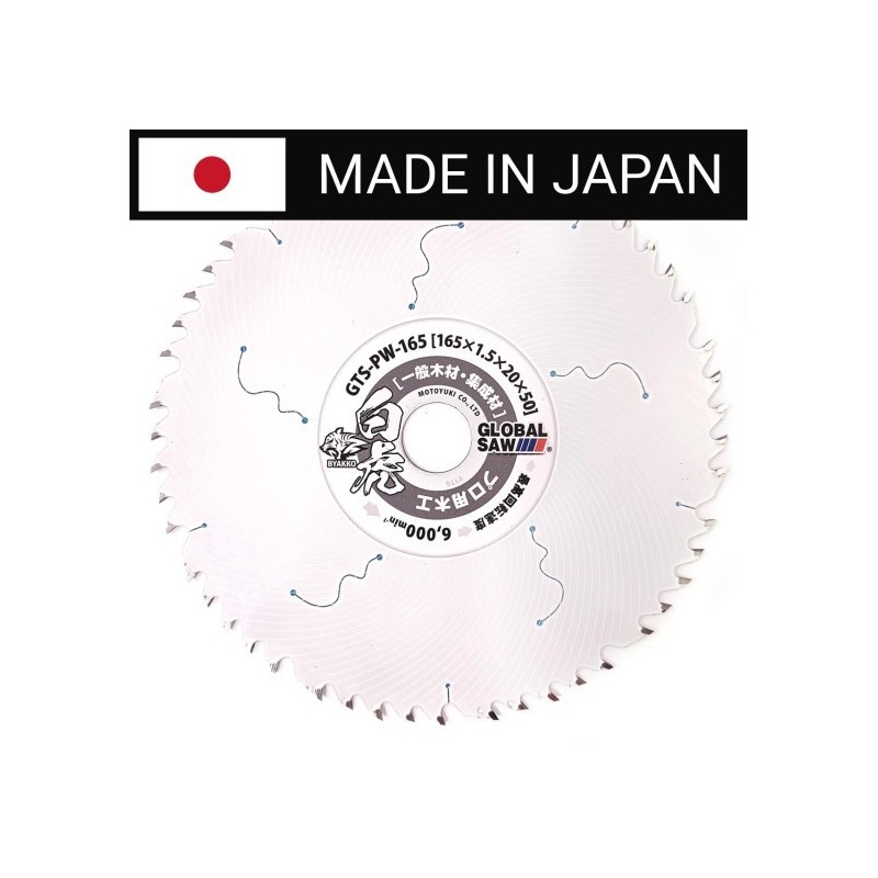 Piła tarczowa do cięcia drewna i płyt meblowych GLOBAL SAW 165 x 1,5 x 20mm / 50z JAPAN