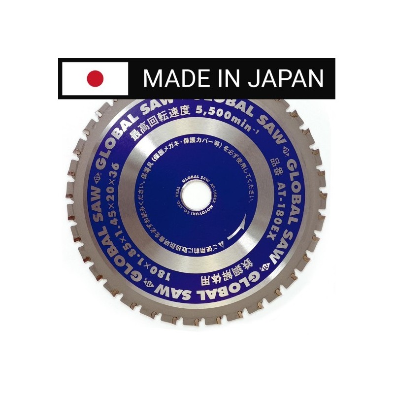 Piła tarczowa do cięcia grubej stali GLOBAL SAW 180 x 1,85/1,45 x 20mm / 36z CERMET JAPAN