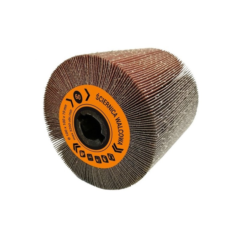 Ściernica walcowa listkowa  z płótna 100x100x19mm do zestawów ALU Satyniarka
