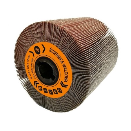 Ściernica walcowa listkowa  z płótna 100x100x19mm do zestawów ALU Satyniarka