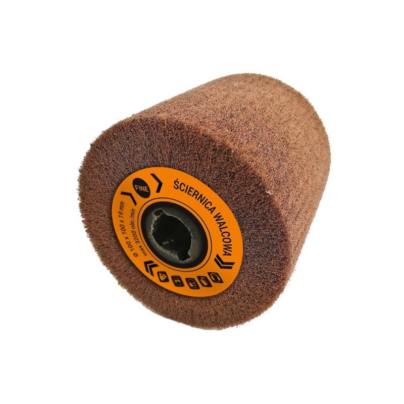 Ściernica walcowa listkowa z włókniny FINE 100x100x19mm do zestawów ALU Satyniarka Ściernica walcowa listkowa z włókniny FINE 100x100x19mm do zestawów ALU Satyniarka