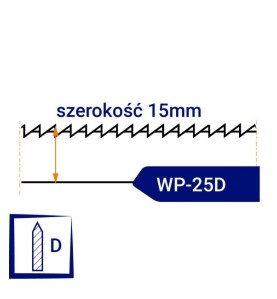 Nóż taśmowy jednostronnie ząbkowany, ostrzony WP25D szerokość 15mm